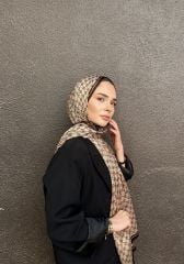 GUCCİ VUAL İPEK ŞAL G DESEN KAHVERENGİ