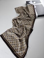 GUCCİ VUAL İPEK ŞAL G DESEN KAHVERENGİ