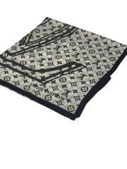 VUAL İPEK ŞAL LV MODEL BEYAZ SİYAH