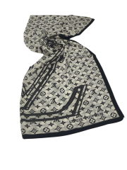 VUAL İPEK ŞAL LV MODEL BEYAZ SİYAH