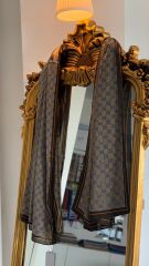 GUCCİ VUAL İPEK ŞAL G DESEN KAHVERENGİ