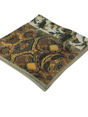 VUAL İPEK ŞAL ETNİK  DESEN TAŞ YEŞİL BORDO