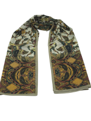 VUAL İPEK ŞAL ETNİK  DESEN TAŞ YEŞİL BORDO