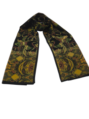 VUAL İPEK ŞAL ETNİK  DESEN SİYAH