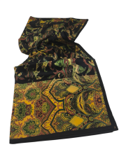 VUAL İPEK ŞAL ETNİK  DESEN SİYAH