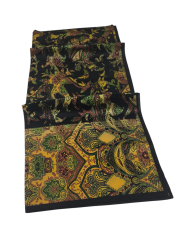 VUAL İPEK ŞAL ETNİK  DESEN SİYAH