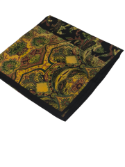 VUAL İPEK ŞAL ETNİK  DESEN SİYAH