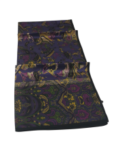 VUAL İPEK ŞAL ETNİK  DESEN MOR