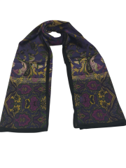 VUAL İPEK ŞAL ETNİK  DESEN MOR