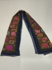 VUAL İPEK ŞAL KLASİK MODEL LACİVERT MAVİ