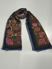 VUAL İPEK ŞAL KLASİK MODEL LACİVERT MAVİ