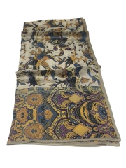 VUAL İPEK ŞAL ETNİK  DESEN TAŞ MOR