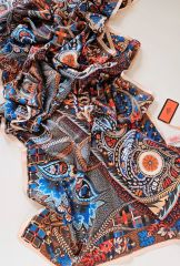 VUAL İPEK ŞAL KLASİK MODEL SOMON LACİVERT