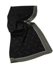 VUAL İPEK ŞAL G DESEN GRİ SİYAH