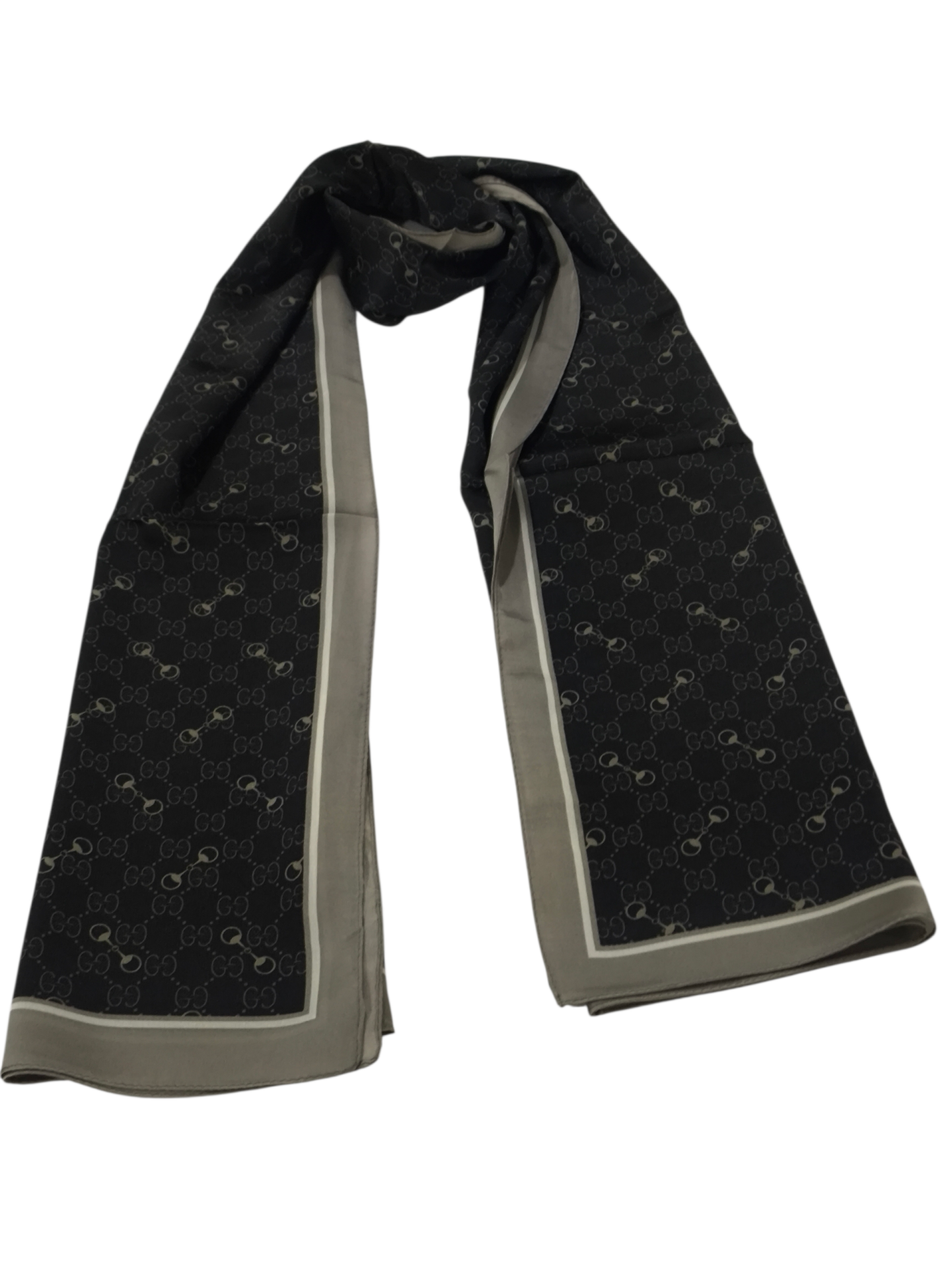 VUAL İPEK ŞAL G DESEN GRİ SİYAH