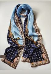 LOUİS VOİTTON  VUAL İPEK ŞAL LACİVERT MAVİ