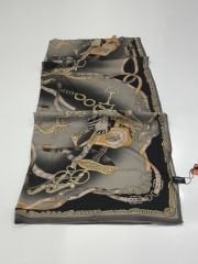 VUAL İPEK ŞAL KEMER DESEN VİZON SİYAH