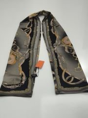 VUAL İPEK ŞAL KEMER DESEN VİZON SİYAH