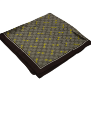 VUAL İPEK ŞAL G DESEN KAHVERENGİ SARI