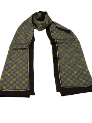 VUAL İPEK ŞAL G DESEN KAHVERENGİ SARI