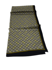 VUAL İPEK ŞAL G DESEN SİYAH SARI