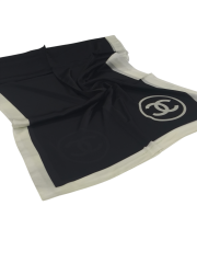 C DESEN VUAL İPEK ŞAL ORTASI BOŞ KIRIK BEYAZ SİYAH