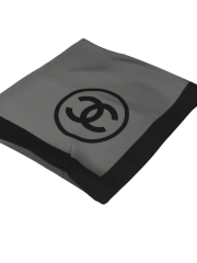 C DESEN VUAL İPEK ŞAL ORTASI BOŞ SİYAH GRİ