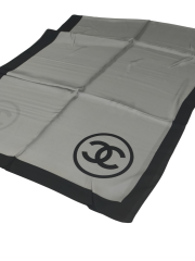 C DESEN VUAL İPEK ŞAL ORTASI BOŞ SİYAH GRİ