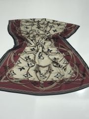 LV KEMER ZİNCİR MODEL VUAL İPEK ŞAL  BORDO KREM