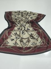 LV KEMER ZİNCİR MODEL VUAL İPEK ŞAL  BORDO KREM