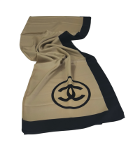 C DESEN VUAL İPEK ŞAL ORTASI BOŞ SİYAH GOLD