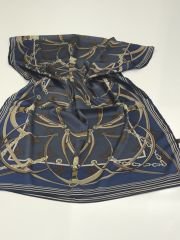 LV KEMER ZİNCİR MODEL VUAL İPEK ŞAL  LACİVERT