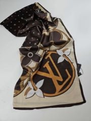 LV VUAL İPEK ŞAL LV MODEL BEJ KAHVE TURUNCU