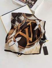 LV VUAL İPEK ŞAL LV MODEL BEJ KAHVE TURUNCU