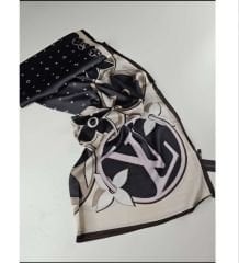 LOİS VOİTTON  VUAL İPEK ŞAL LV MODEL SOMON SİYAH PEMBE