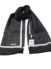 Aker Yaz Serinliği İpek Koton Şal - Bulut Deseni 7208777-412 Siyah Beyaz