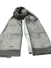 Aker Yaz Serinliği İpek Koton Şal -Bulut Deseni 7208777-472 Siyah Gri