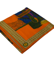 VUAL İPEK ŞAL ETNİK DESEN  TURUNCU