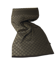 VUAL İPEK ŞAL LOGO DESEN KAHVE KREM