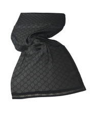 VUAL İPEK ŞAL LOGO DESEN ANTRASİT