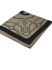 C DESEN KEMERLİ  VUAL İPEK ŞAL VİZON SİYAH