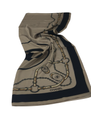 C DESEN KEMERLİ  VUAL İPEK ŞAL VİZON SİYAH