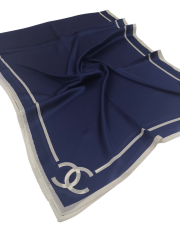 VUAL İPEK ŞAL C DESEN ORTASI BOŞ MODEL LACİVERT