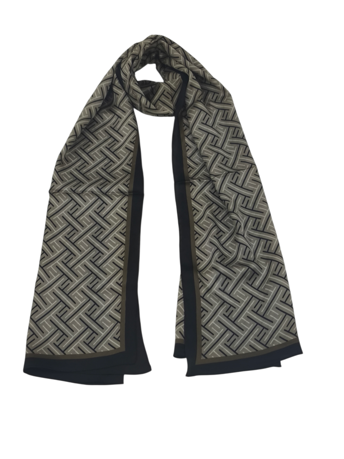 F  DESEN  VUAL İPEK ŞAL  KAHVE VİZON