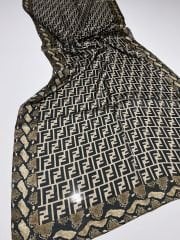FENDİ VUAL İPEK ŞAL  F DESEN ÇERÇELİ SİYAH