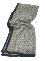 F DESEN  VUAL İPEK ŞAL  SİYAH BEYAZ TAŞ