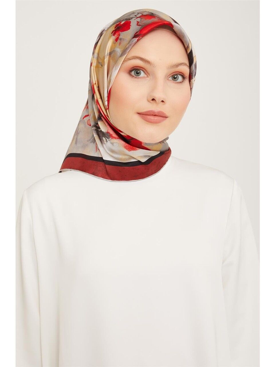 ARMİNE TİVİL İPEK EŞARP NOSTALJİ  9018-51