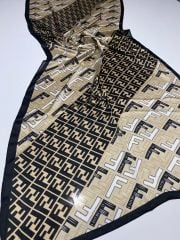 FENDİ VUAL İPEK ŞAL  F DESEN SİYAH KREM