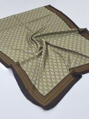 GUCCİ VUAL İPEK ŞAL G DESEN KREM KAHVE GOLD