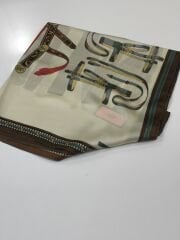 HERMES VUAL İPEK ŞAL KEMER DESENLİ KREM KAHVE